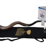 Yaliland Shofar Horn Musical Instrument - Authentic Kosher Kudu Ram Horns from Israel - Includes Bag, Book Guide, 3 Brushes - Ideal for Religious Ceremonies - 42"-44", Fully Polished