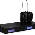 Shure Dual Channel Wireless System with (2) Bodypacks and (2) WA305 Instrument Cables for Guitar/Bass, SLXD14D-J52
