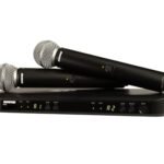 Shure BLX288/SM58 UHF Wireless Microphone System - Perfect for Church, Karaoke, Vocals - 14-Hour Battery Life, 300 ft Range | Includes (2) SM58 Handheld Vocal Mics, Dual Channel Receiver | H10 Band