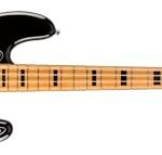 Fender Squier Classic Vibe 70s Precision Bass, Black, Maple Fingerboard, Full Size, 4 String Electric Bass Guitar