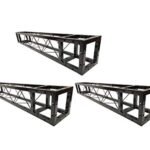 Three (3) 1.5 Meter 4.92 ft. Square 8"x8" Black Trussing Box Truss Section Bolted