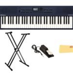 Roland GO:KEYS 3 Midnight Blue Music Creation Keyboard Bundle with Sustain Pedal, Adjustable Stand, Online Piano Lessons, and Austin Bazaar Polishing Cloth