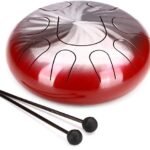 Pearl Steel Tongue Drum, 9 Note 10 inch Awakening Series Percussion Instrument Handpan C Key, Crimson Burst