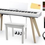 Casio Privia PX-S7000 Digital Piano Bundle with Furniture Bench, Stand, Triple Pedal, Headphone, Instructional Book, Online Lessons, Austin Bazaar Instructional DVD, and Polishing Cloth - White