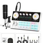 MAONO Podcast Equipment Bundle Audio mixer All-in-One Podcast Production Studio with 3.5mm Microphone for Live Streaming, Podcast Recording, PC, Smartphone, DJ MaonoCaster Lite (AU-AM200-S1)