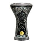 New Gawharet El Fan Drum Darbuka tabla doumbek 17/17.5 inch inlaid mother of pearl with free bag (Magic Flowers (blue pearl))