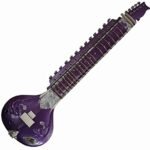 ADVANCED VERSION ACOUSTIC ELECTRIC INDIAN SITAR GUITAR, PURPLE, REINFORCED NECK