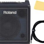 Roland KC-400 4-Channel Stereo Mixing Keyboard Amplifier - 150W Bundle with Instrument Cable, and Austin Bazaar Polishing Cloth