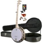 Deering Goodtime 2 5-String Maple Resonator Bluegrass Banjo with Instrument Alley Hard Case, Rechargeable Tuner, Dunlop Picks Bundle - Made in the USA
