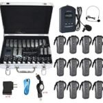EXMAX EXD-6688 2.4Ghz Wireless Audio Tour Guide/Monitoring System Support Two Transmitter Working Simultaneously for Teaching Meeting Training(1 Transmitter & 12 Receivers with Silver Storage Case)