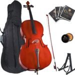 Cecilio Cello Musical Instrument For Kids & Adults - Cellos Kit w/Bow, Stand, Bag - Stringed Music Instruments For Students (1/2-size, Natural)